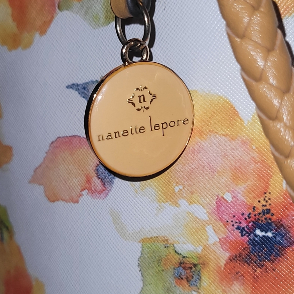 Nanette Lepore Floral Tote with Orange and Yellow Accents - Picture 2 of 6